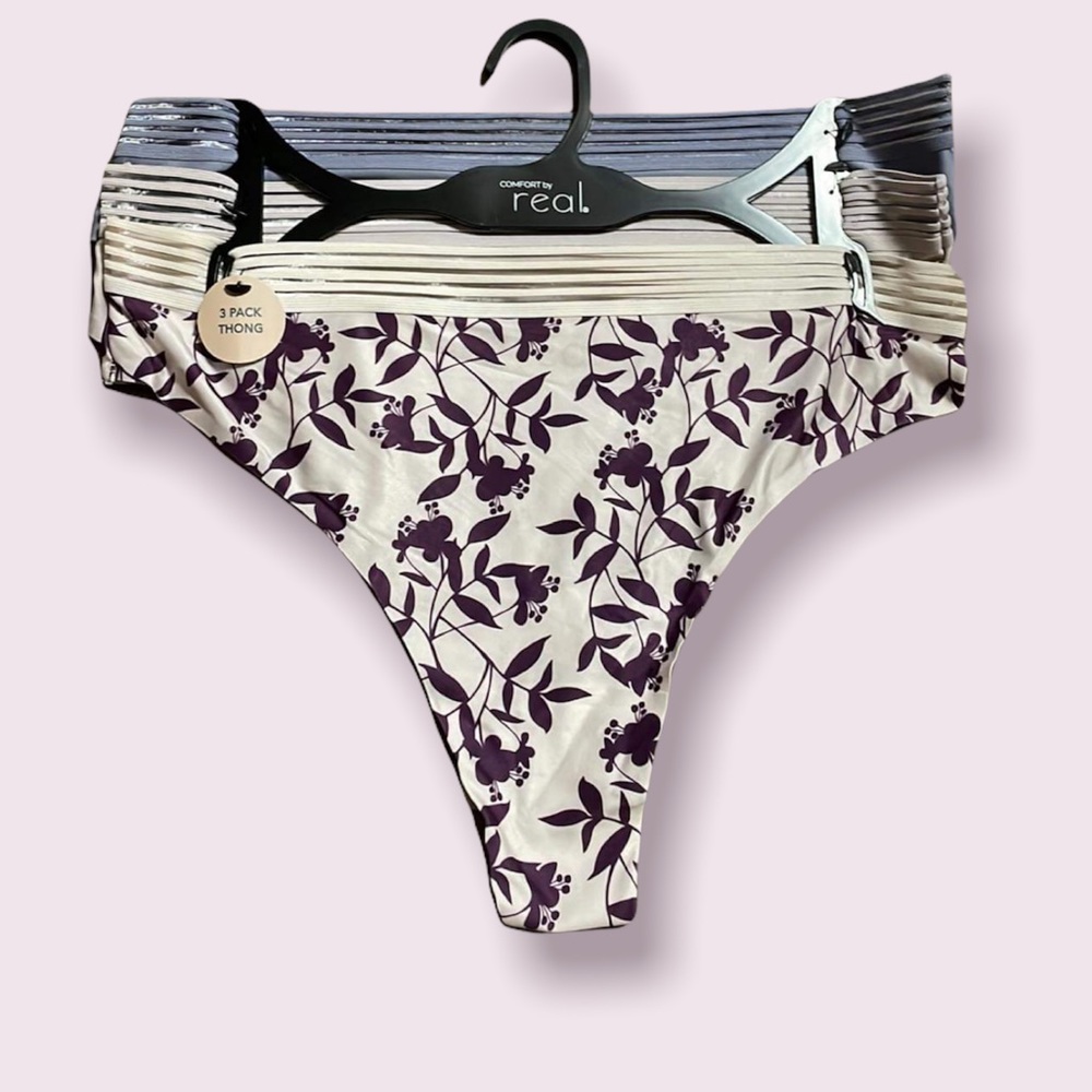 *NWT* Comfort by Real Underwear 3-Pack Thong Panty